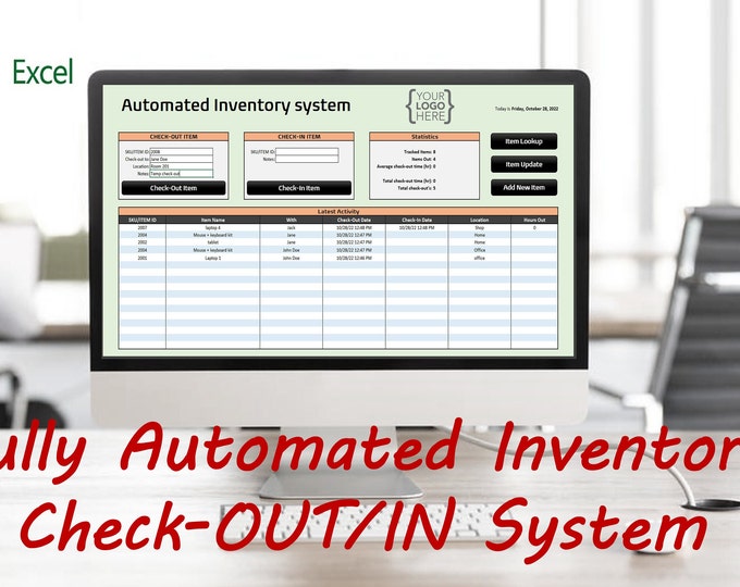Automated Inventory Check-out/in Microsoft Excel System - Etsy