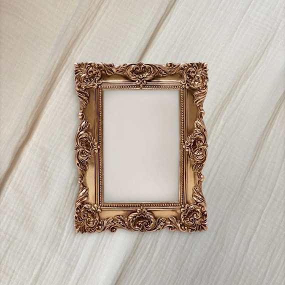4x6 Gold Vintage Style Picture Frame + Found Paper Art