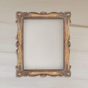 8x10 Gold Vintage Style Picture Frame + Found Paper Art