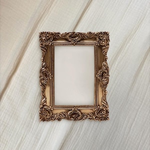 4x6 Gold Vintage Style Picture Frame + Found Paper Art