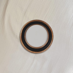 4x4 Black and Gold Trim Vintage Style Picture Frame + Found Paper Art