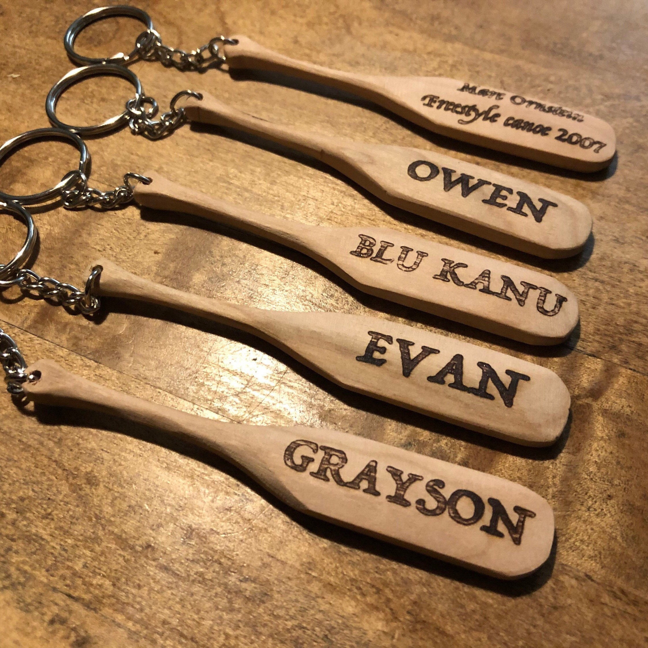 Personalized Canoe Paddle Keychain Etsy