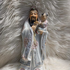 vintage Chinese porcelain statue (12&quot; tall)