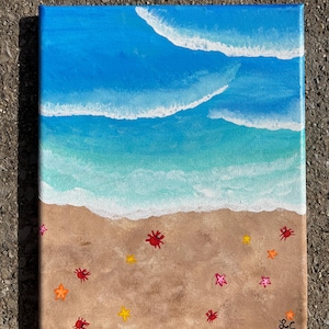 Strand acrylschilderij 8 x 10