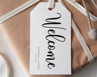 Wedding Welcome Bag Tag SET OF 10 Script Heart Gift Tags - Etsy