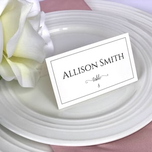 Classic Border Wedding Place Card Template, Printable Classic Border Wedding Place Card, Wedding Name Card, Tented Place Cards, Name Cards