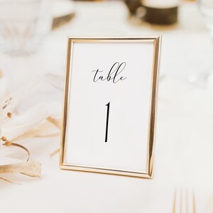 Table Number for Wedding, Instant Downloadable Wedding Table Number, Printable Wedding Table Number, Template, Minimalist, Modern, Sarah