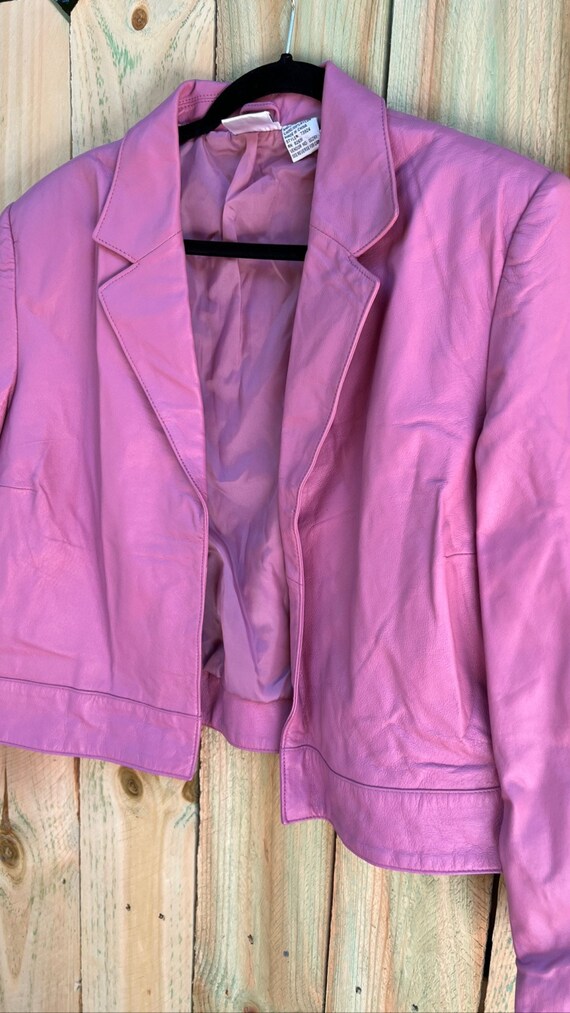 Bubblegum pink leather jacket - image 3