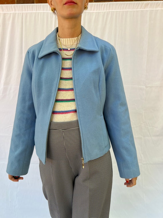 Baby blue zip up jacket - image 2