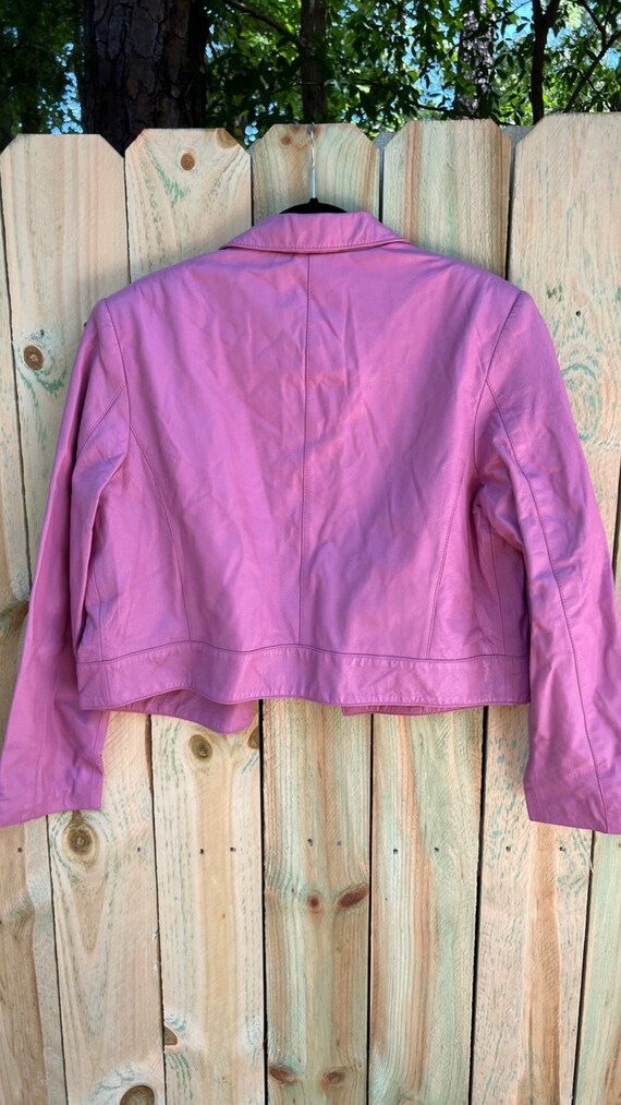 Bubblegum pink leather jacket - image 2