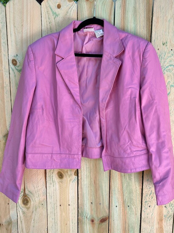 Bubblegum pink leather jacket - image 1