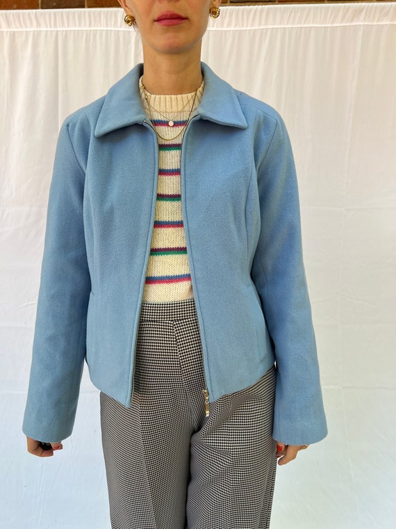 Baby blue zip up jacket