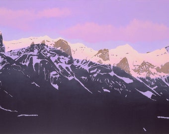 Prints of original acrylic paintings // Landscape Painting // Fine Art Print // The Rundle Range, Alberta, Canada