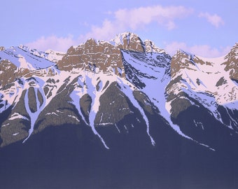 Prints of original acrylic paintings // Landscape Painting // Fine Art Print // Chinaman's Peak/Ha Ling,  Alberta, Canada