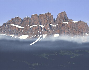 Prints of original acrylic paintings // Landscape Painting // Fine Art Print // Castle Mountain, Banff National Park, Alberta, Canada