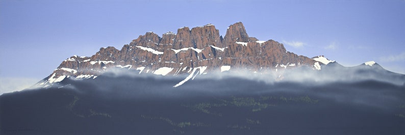 Prints of original acrylic paintings // Landscape Painting // Fine Art Print // Castle Mountain, Banff National Park, Alberta, Canada image 1