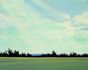 Prints of original acrylic paintings // Landscape Painting // Fine Art Print // Prairie Skies, Alberta, Canada