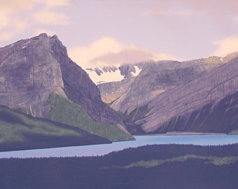 Prints of original acrylic landscape paintings // Fine Art Print // Hector Lake, Banff National Park, Alberta, Canada