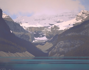 Prints of original acrylic paintings // Landscape Painting // Fine Art Print // Lake Louise, Banff National Park, Alberta, Canada