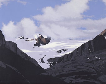 Prints of original acrylic paintings // Landscape Painting // Fine Art Print // Peyto Glacier, Banff National Park, Alberta, Canada