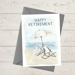 Carte de retraite imprimable / Happy Retirement / Beach Retirement / Instant Download / 5x7 Digital Greeting Card / Retirement PDF