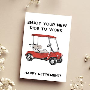 Cartão de aposentadoria para impressão / Aproveite sua nova viagem para o trabalho / Aposentadoria feliz e divertida / Golfe / Cartão digital 5x7 / PDF de aposentadoria