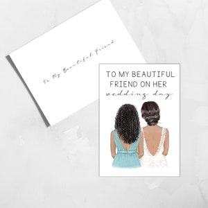 Carte de mariage imprimable et enveloppe / À ma belle amie le jour de son mariage Carte / Téléchargement instantané / Carte de mariage numérique 5 x 7