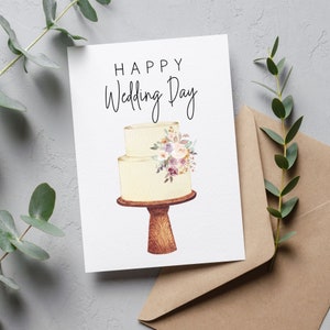 Druckbare Hochzeitskarte / Happy Wedding Day / Sofort Download / 5x7 Digitale Grußkarte / Hochzeit PDF