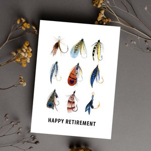Carte de retraite imprimable / Bonne retraite / Retraite de pêche / Téléchargement instantané / Carte de voeux numérique 5x7 / PDF de retraite