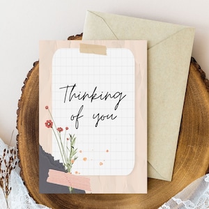 Carte imprimable en pensant à vous / Get Well Card / Téléchargement instantané / Carte de vœux imprimable 5 x 7 / En pensant à vous PDF