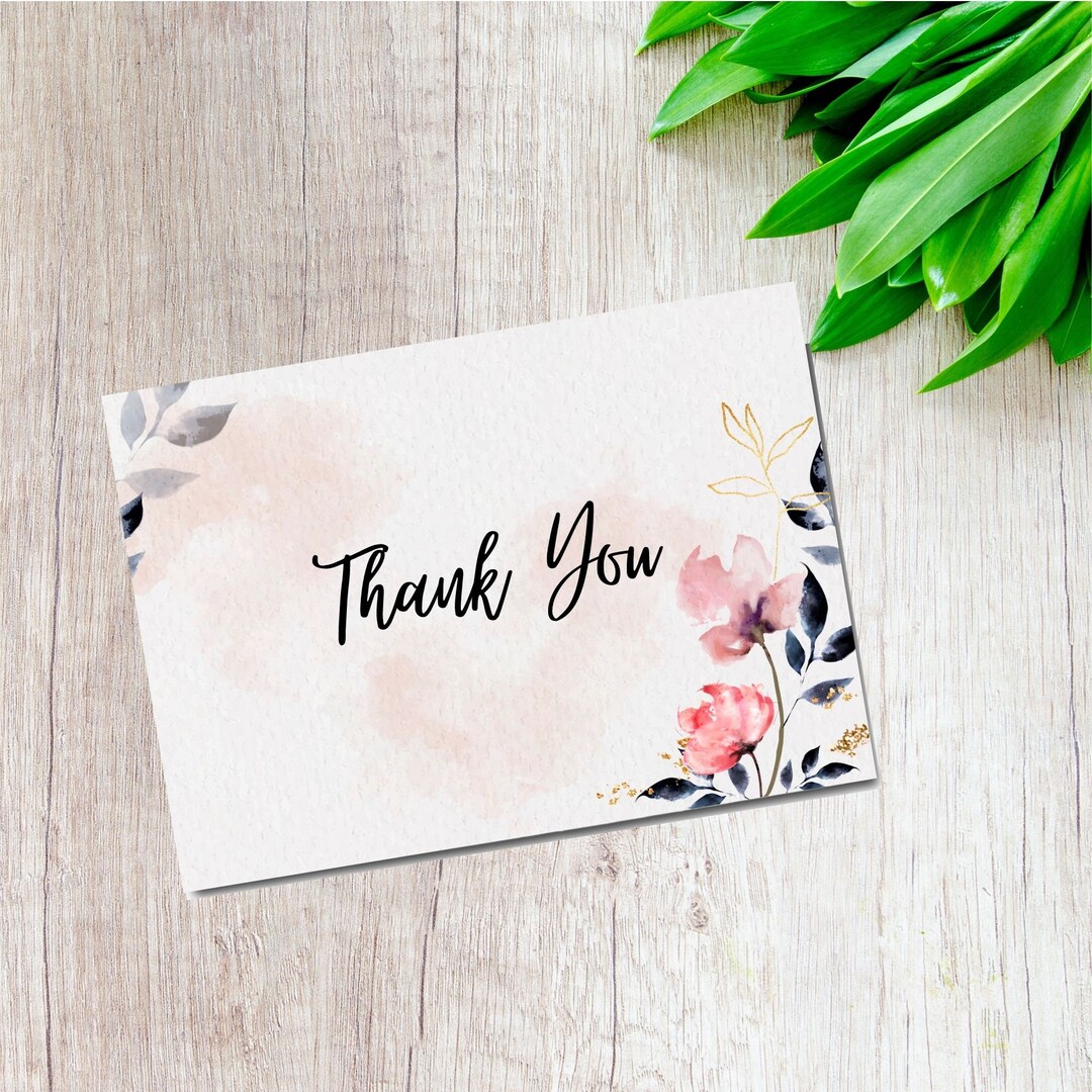 Printable Thank You Card / Instant Download / 5x7 Digital Greeting Card ...