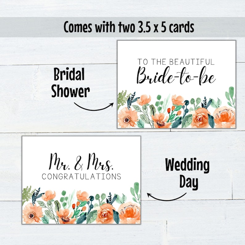 Printable Bridal Shower and Wedding Card / Beautiful Bride-to-be Card ...