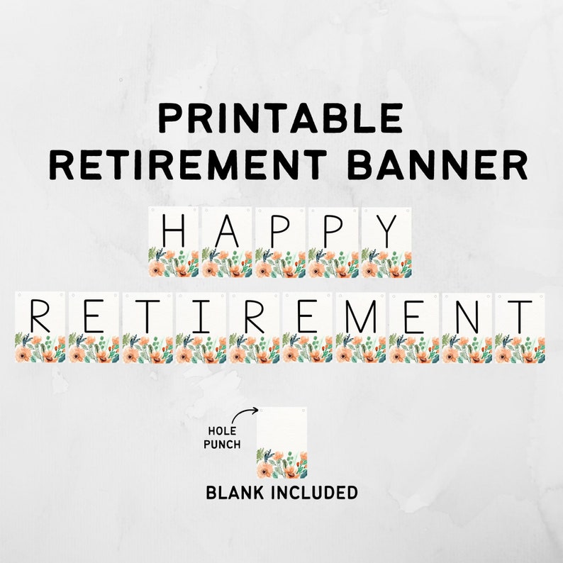 Printable Retirement Banner / Happy Retirement Banner / Instant ...