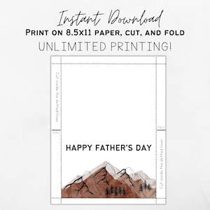 Printable Father's Day Card / Happy Father's Day / Instant Download ...