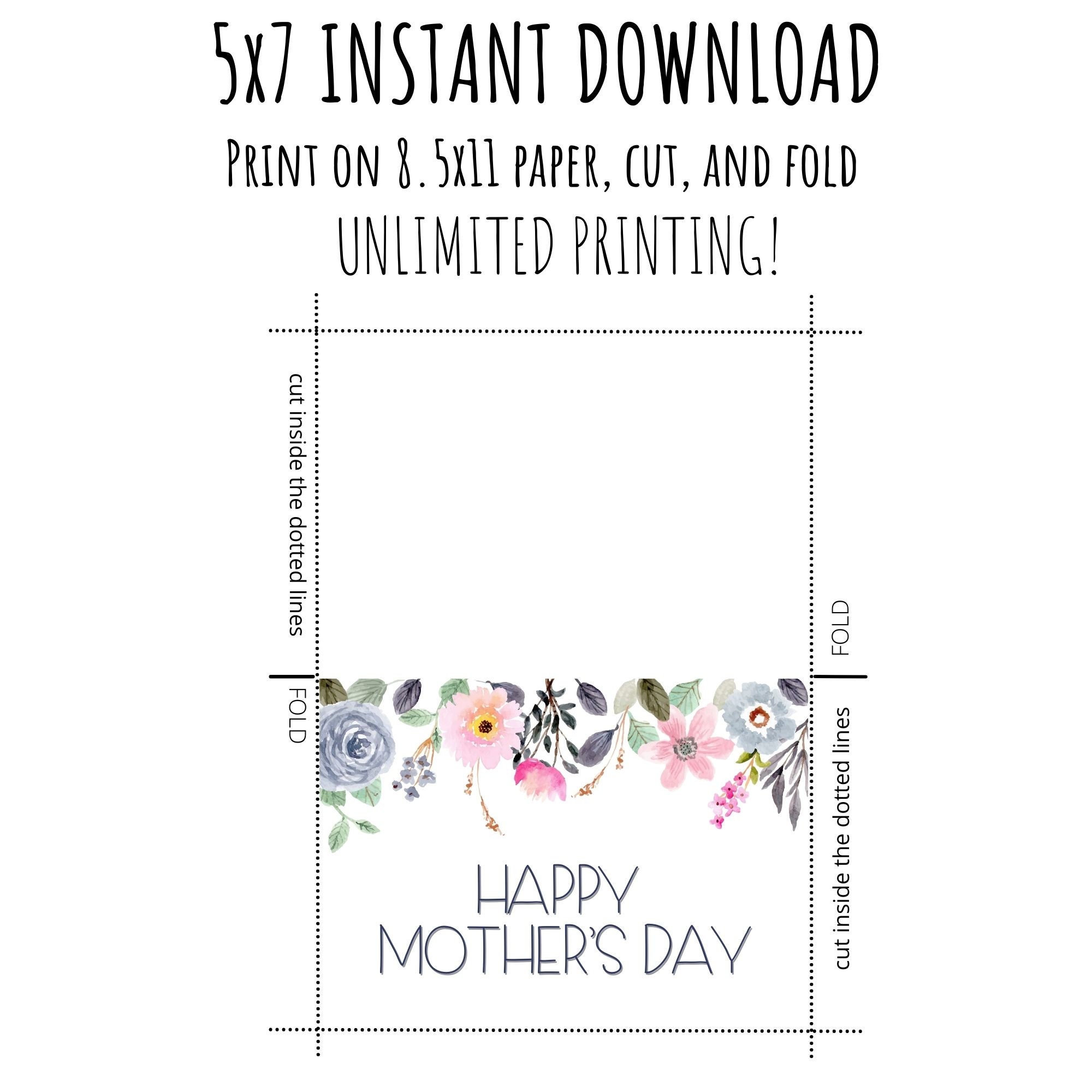 Printable Mother's Day Card / Happy Mother's Day / Instant Download ...