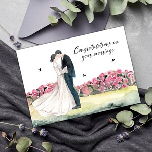 Druckbare Hochzeitskarte / Herzlichen Glückwunsch zur Hochzeit / Sofort Download / 5x7 Digitale Grußkarte / Hochzeit PDF