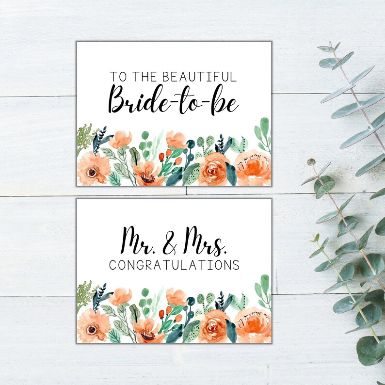 Printable Bridal Shower and Wedding Card / Beautiful Bride-to-be Card ...