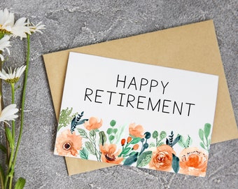Printable Retirement Card / Happy Retirement / Instant Download / 5x7 Digital Greeting Card / Retirement PDF