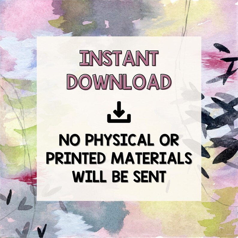 Printable Thank You Card / Instant Download / 5x7 Digital Greeting Card ...
