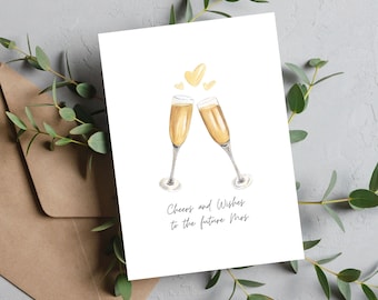 Carte de douche nuptiale imprimable / Cheers and Wishes to the new Mrs. / Instant Download / 5x7 Digital Greeting Card / Bridal Shower PDF