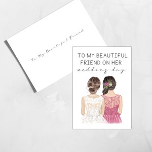 Carte de mariage imprimable et enveloppe / À ma belle amie le jour de son mariage Carte / Téléchargement instantané / Carte de mariage numérique 5 x 7