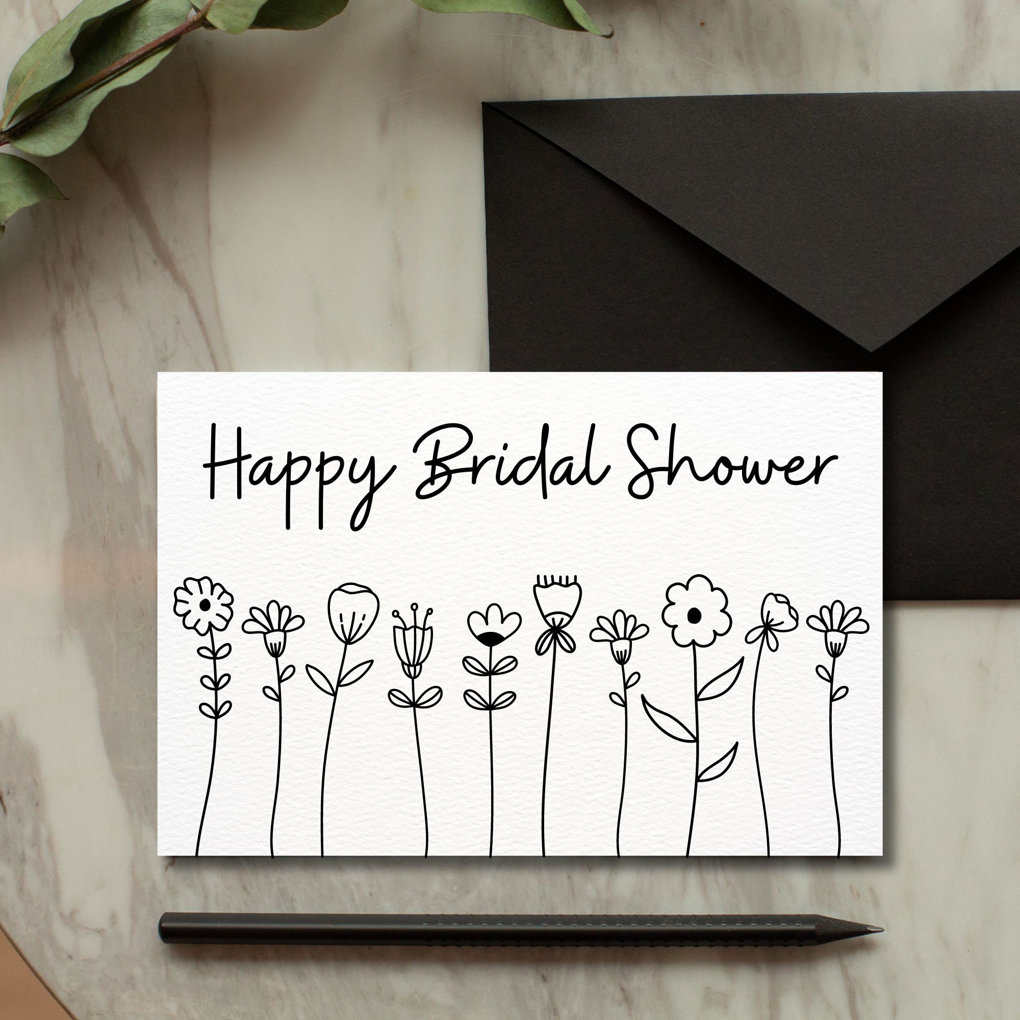Printable Bridal Shower Card / Happy Bridal Shower Card / Instant