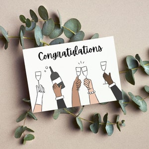 Afdrukbare felicitatiekaart / pensioen / bruiloft / Instant Download / 5x7 digitale wenskaart / Gefeliciteerd PDF