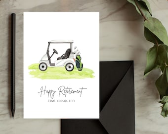 Printable Retirement Card / Happy Retirement / Golf Retirement / Instant Download / 5x7 Digital Greeting Card / Retirement PDF