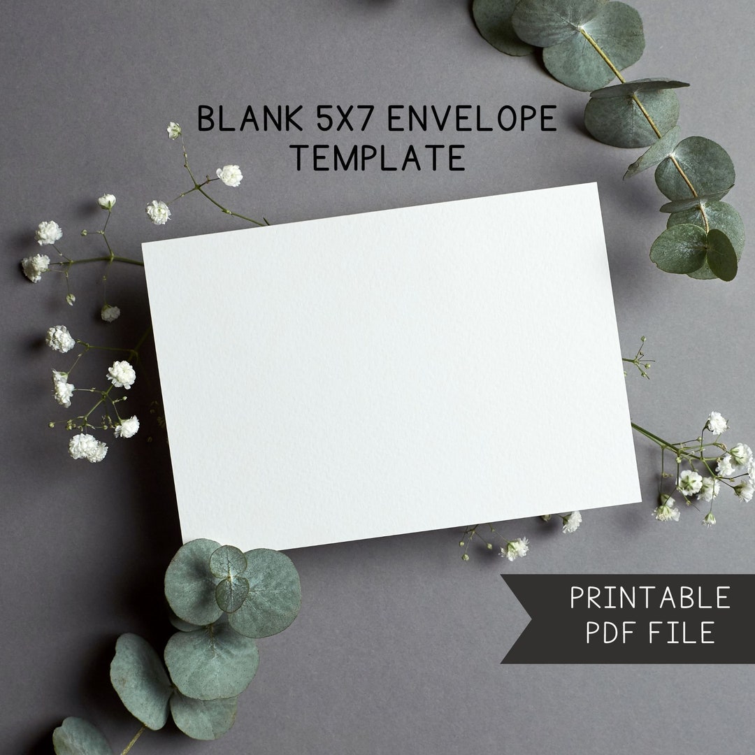 Printable Envelope / 5x7 Envelope Template / A7 Blank Envelope / Print and Cut Envelope ...