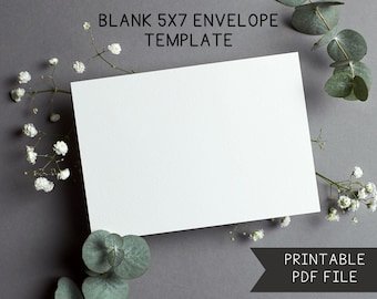 Printable Envelope / 5x7 Envelope Template / A7 Blank Envelope / Print and Cut Envelope / Envelope PDF