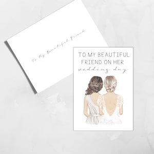 Partecipazione di nozze stampabile e busta / Alla mia bellissima amica il giorno del suo matrimonio / Download istantaneo / Partecipazione di nozze digitale 5x7