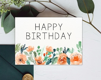 Printable Birthday Card / Happy Birthday / Instant Download / | Etsy