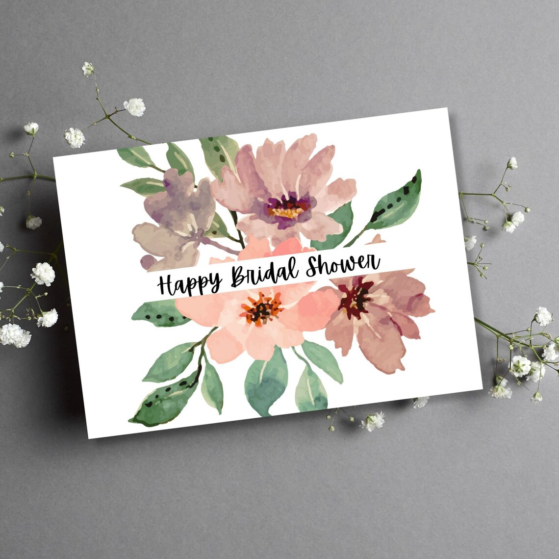 Printable Bridal Shower Card / Happy Bridal Shower / 5x7 Digital ...