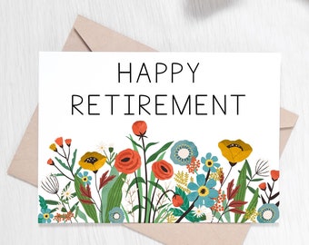 Printable Retirement Card / Happy Retirement / Instant Download / 5x7 Digital Greeting Card / Retirement PDF